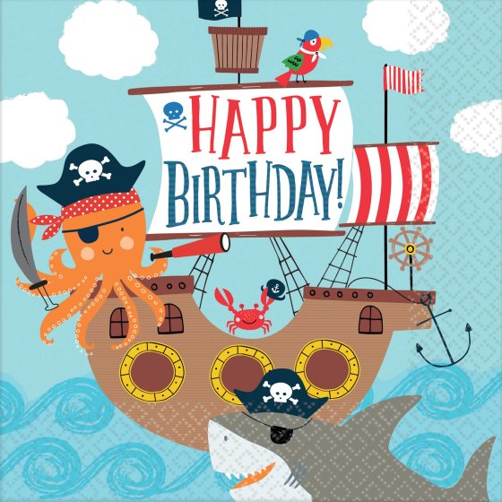 Ahoy Bday L/Napkin PK16