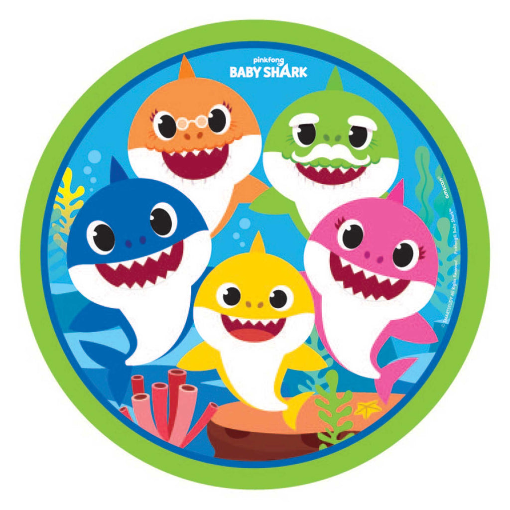 Baby Shark 23cm Round Paper Plates PK8