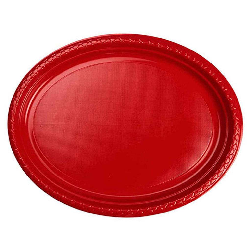 FS Oval Large Plate 12" Apple Red 20pk