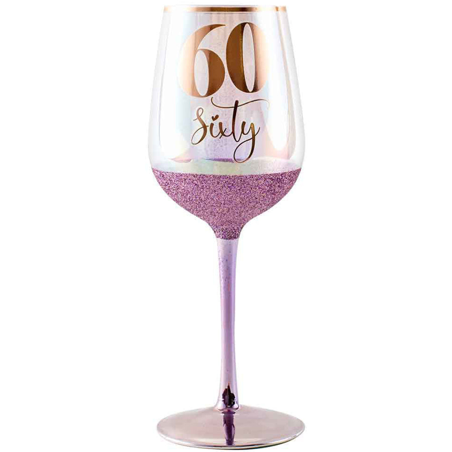 60 GLITTERATI WINE GLASS PURPLE 430ML