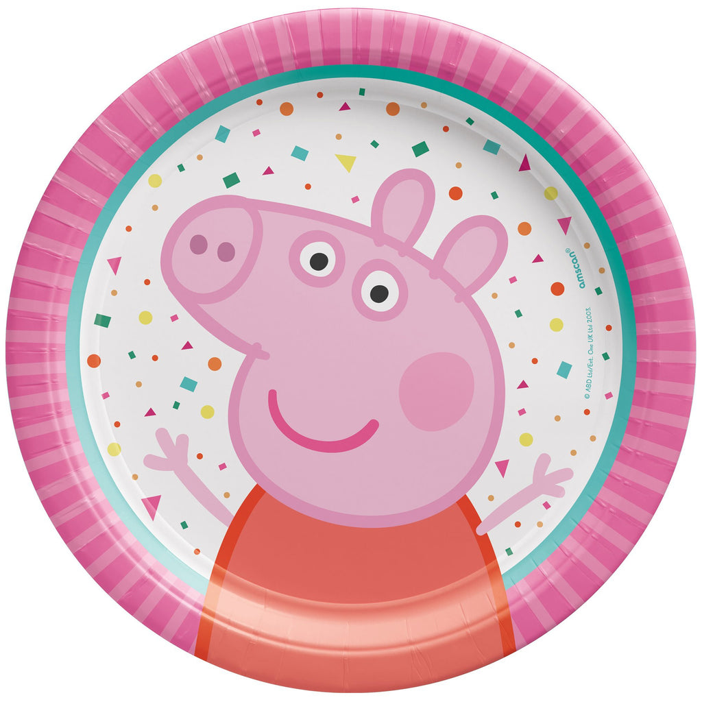 Peppa Pig Confetti Party 17cm Round Paper Plates PK8