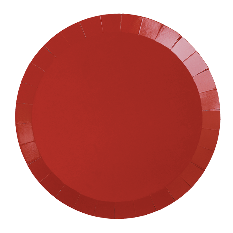 Cherry Red Paper Round Dinner Plate 10.5inch  pk20