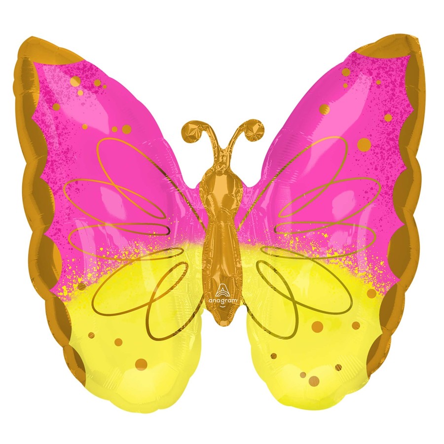 SS XL Pink &amp; Yellow Butterfly