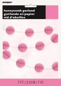 Honeycomb Ball Garland 2.13m (7') - Hot Pink