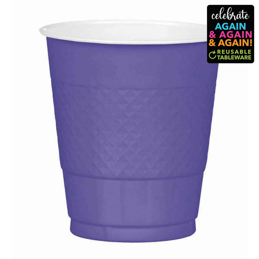 Plastic Cup 12oz/355ml 20PK Purple