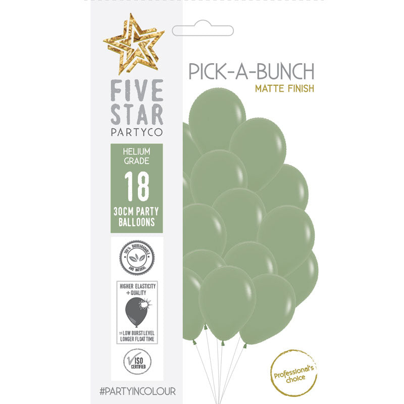 Matte Eucalyptus 30cm Balloon 18pk