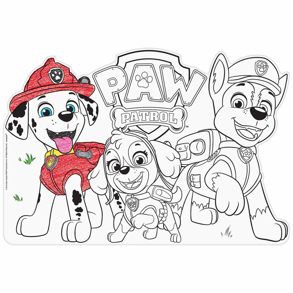 Paw Patrol Adventures Colour In Placemats PK8