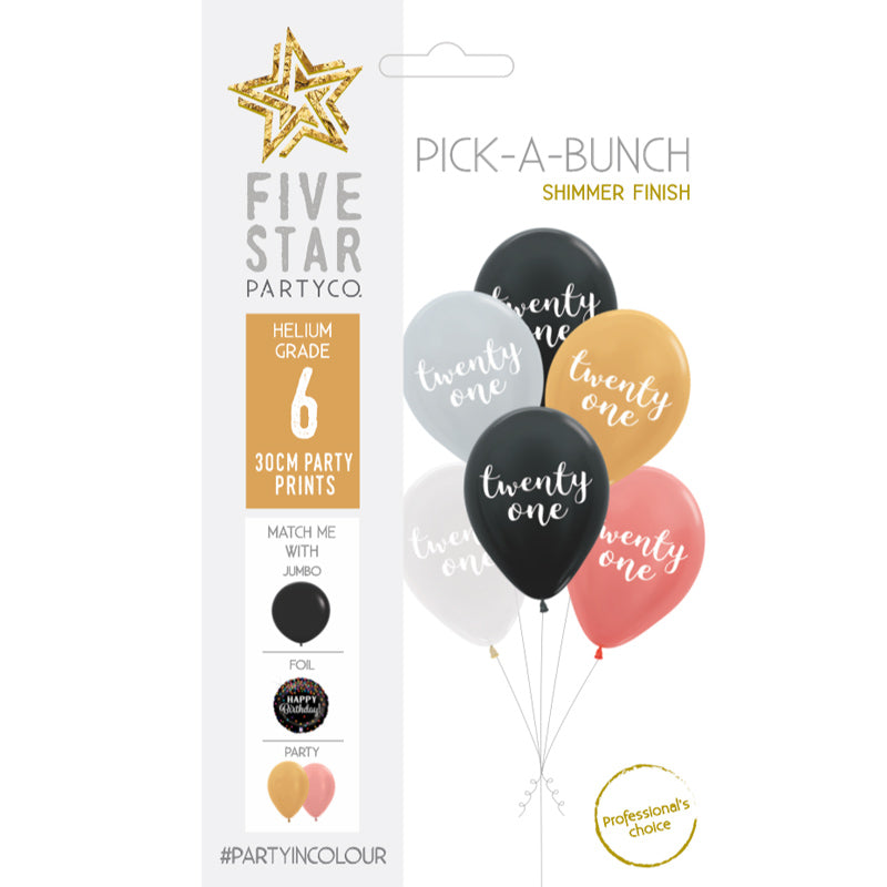 PICK-A-BUNCH Twenty One 30cm Asst 6pk