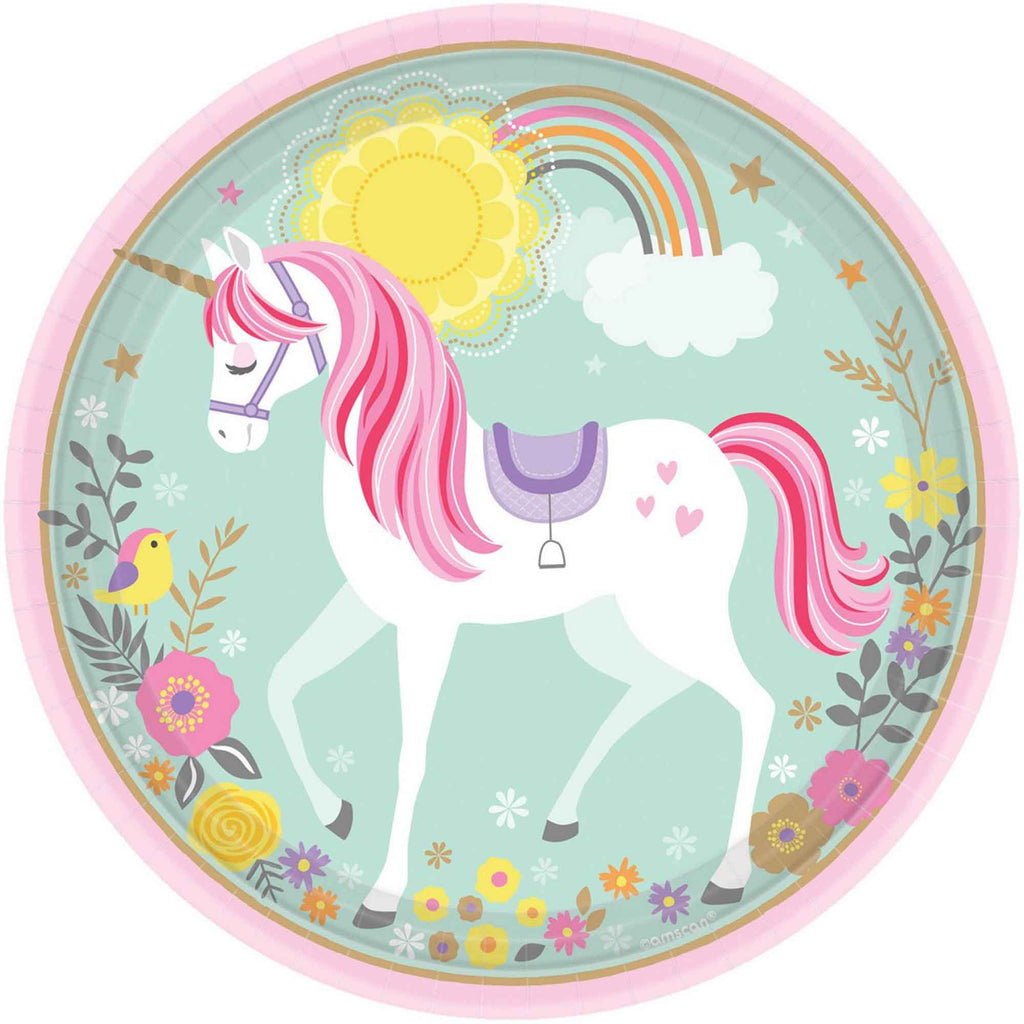 Magical Unicorn 9inch Paper Plate pk8