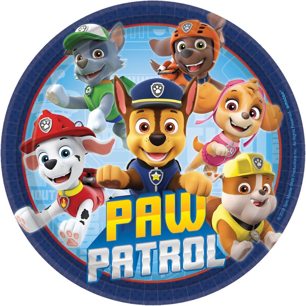 Paw Patrol round plate pk8