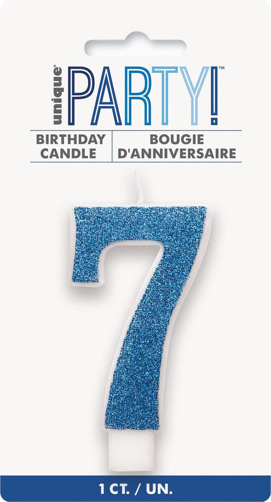 GLITTER NO 7 BLUE CANDLE