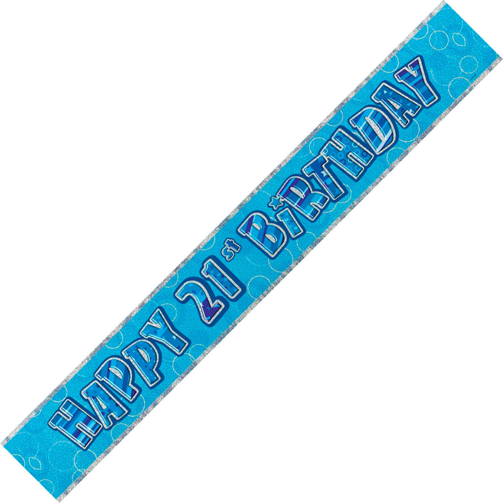 GLITZ BLUE FOIL BANNER 21 12ft