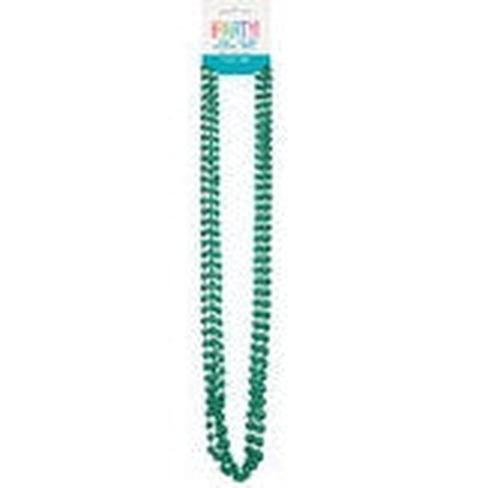 4 GREEN METALLIC NECKLACES 32"