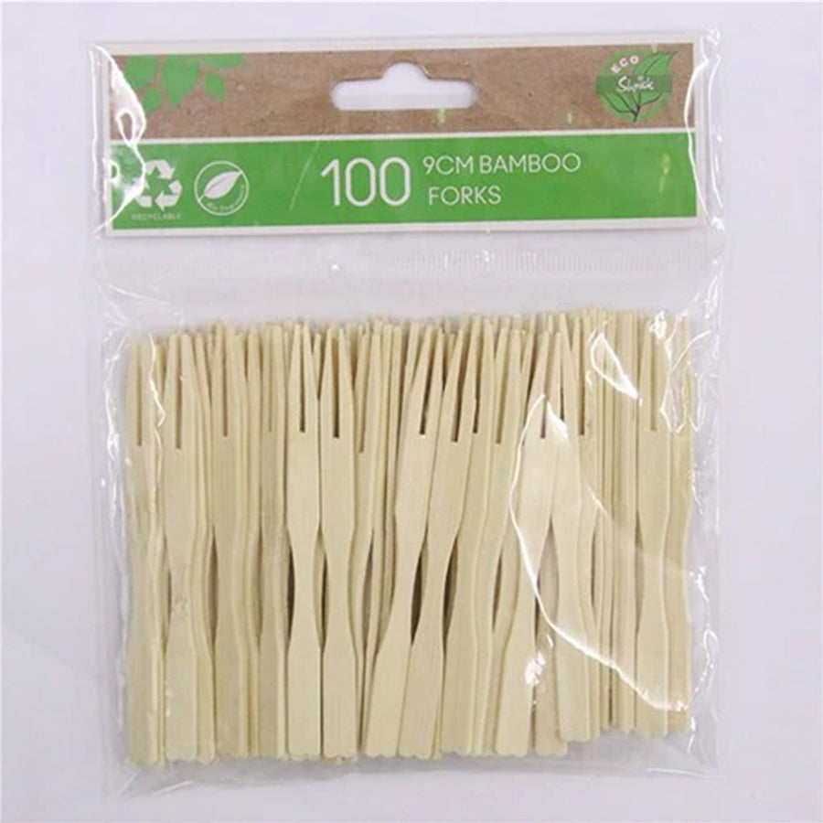 9CM 100PK BAMBOO FORK