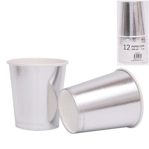 12 200ML SILVER CUPS