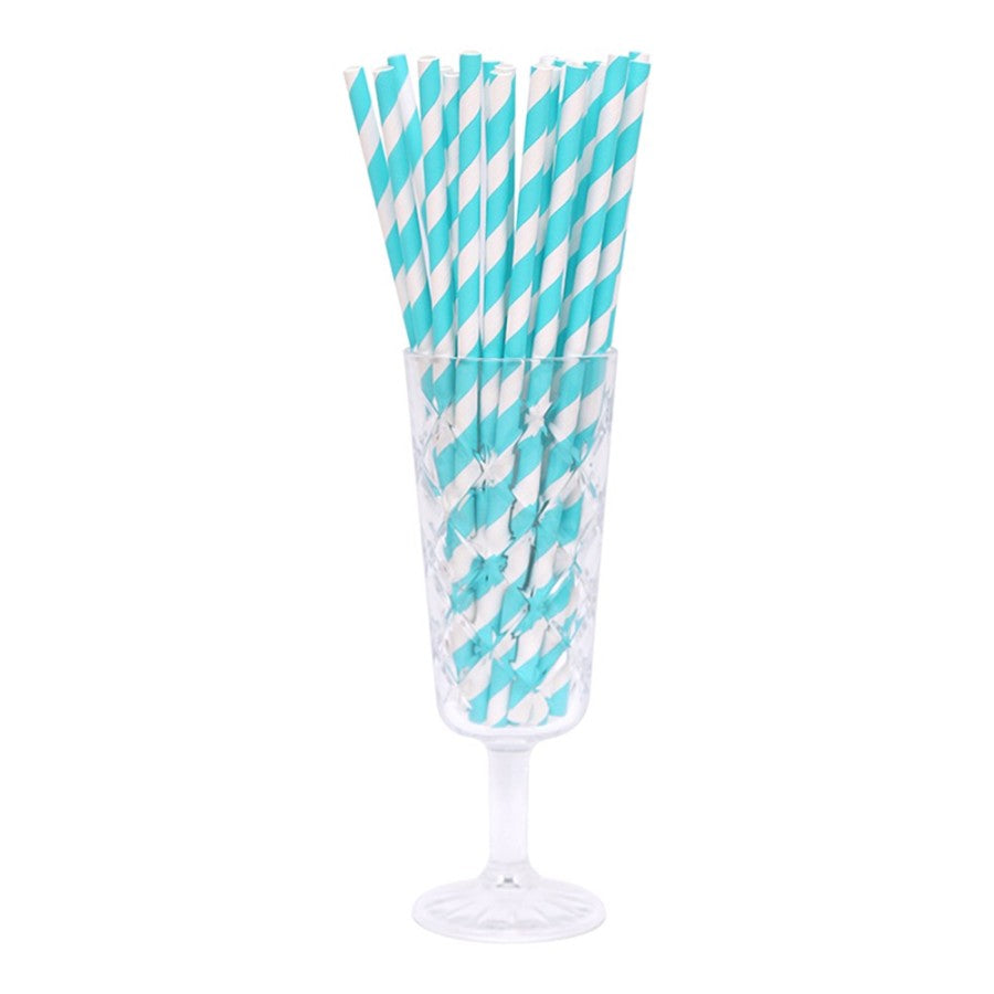 50PK Teal Paper Straws