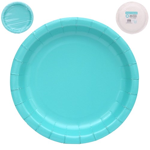 20PK 18CM PLATES-TEAL