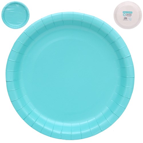 20PK 23CM PLATES-TEAL