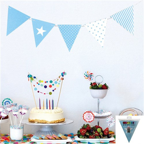 50 PK Style Party Flags - Blue