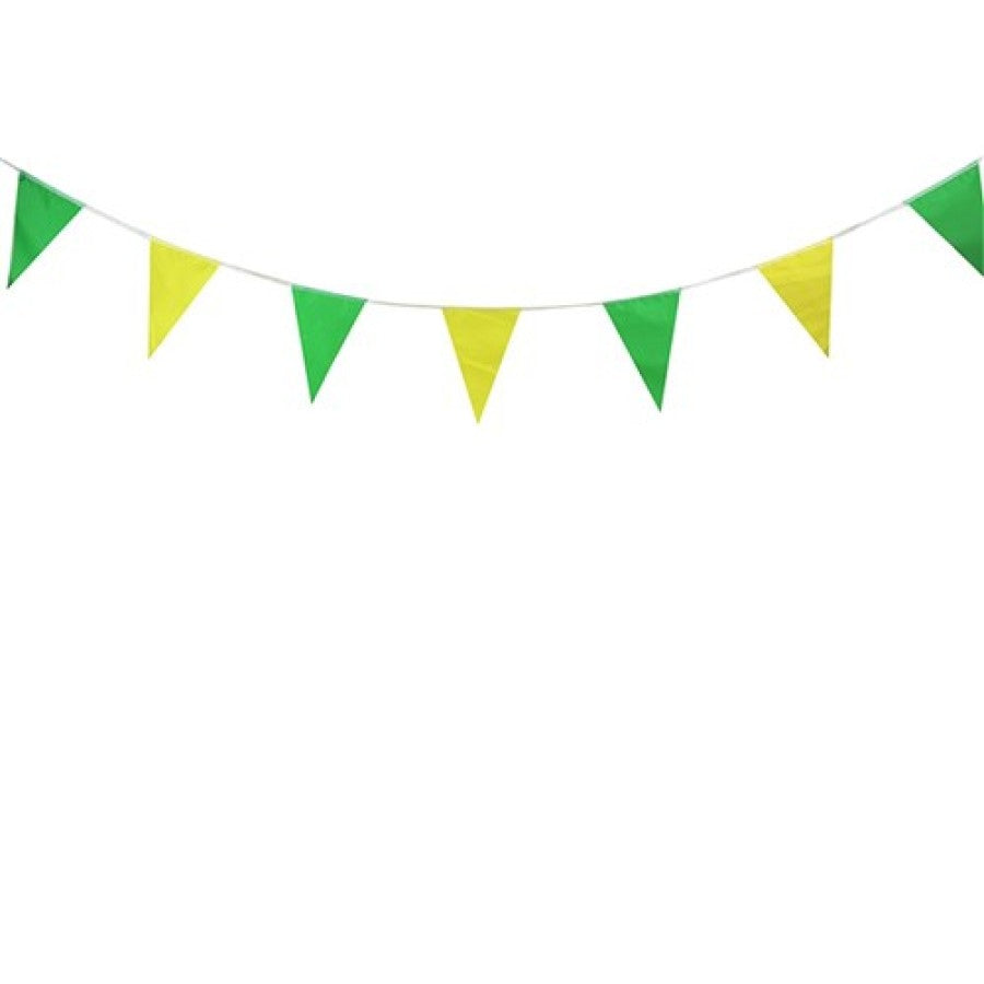 5m Green and Gold triangular Bunting