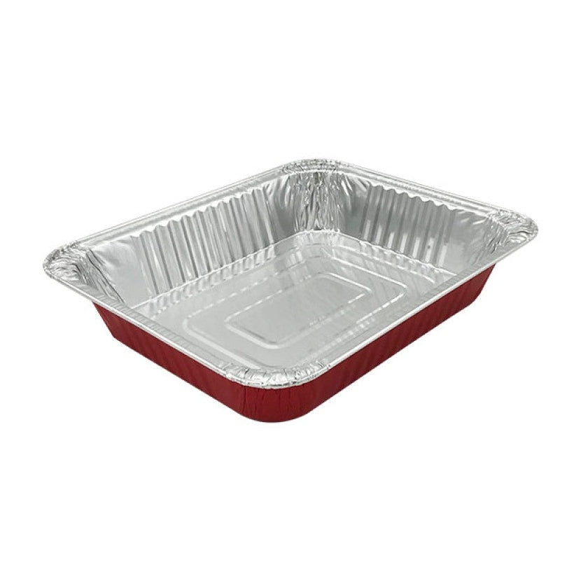 310mm x 205mm x 60mm Rectangular Foil Tray Red Base Pk2