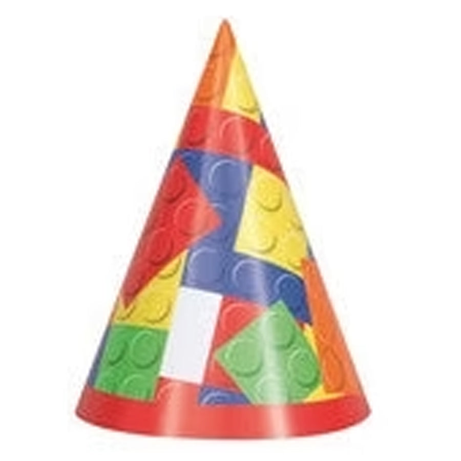 BUILDING BLOCKS PK8 PARTY HATS