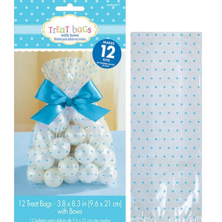 Baby Shwr Blue Cello Bags PK12