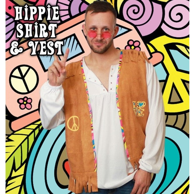 HIPPIE SHIRT AND VEST MENS