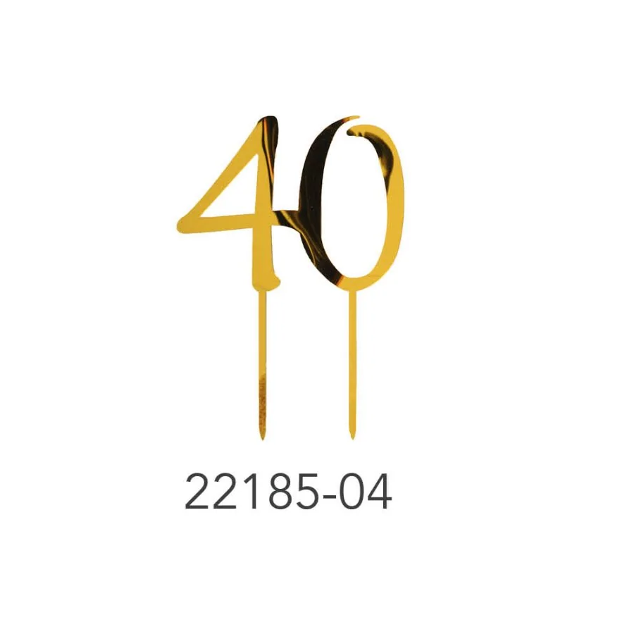 Cake Topper Jumbo Numbers Ages Gold 40