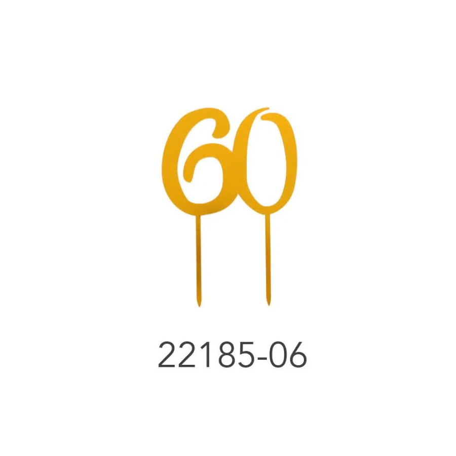 Cake Topper Jumbo Numbers Ages Gold 60