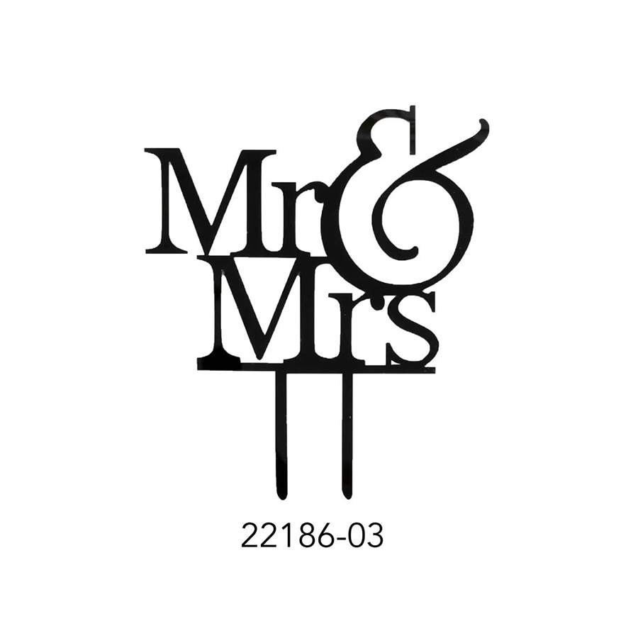 Cake Topper Mr &amp; Mrs Jumbo Black