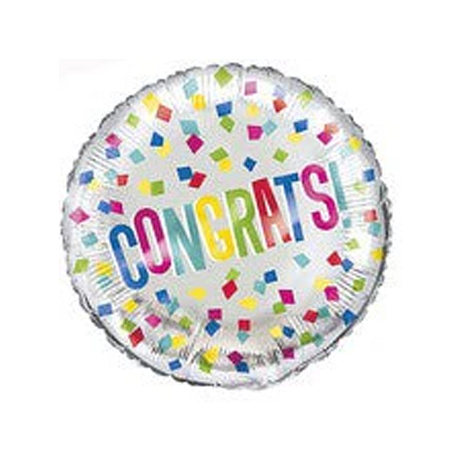 Congrats Confetti Foil 18" Balloon