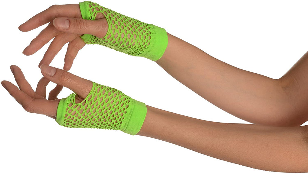 Green Fishnet Hand Gloves