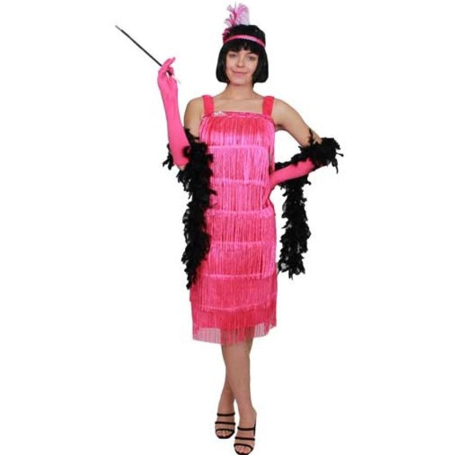 Hot Pink Flapper Dress Medium(dress,gloves &amp; headpiece)