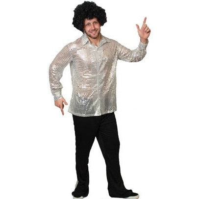 Silver Disco Man With Flares Medium(shirt &amp;pants)