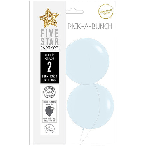 Matte Pastel Blue 60cm Round Balloons 2pk