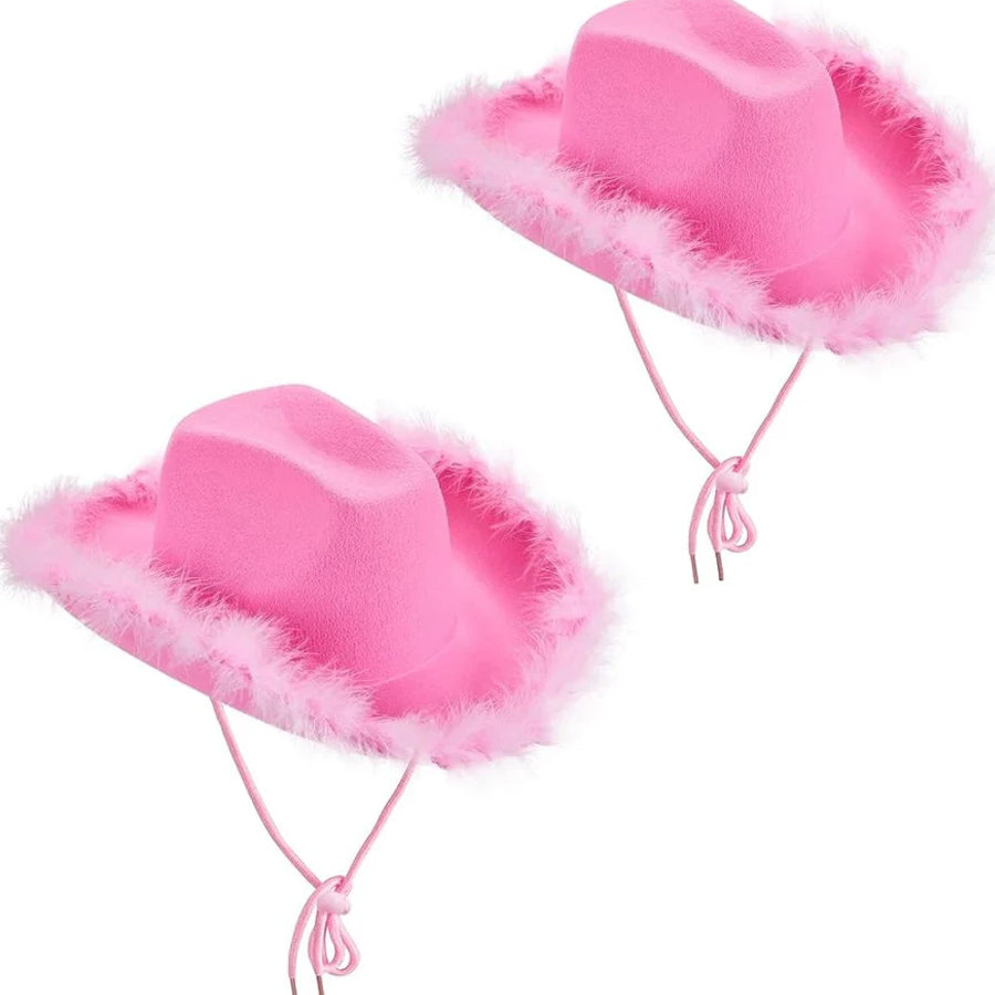 Fluffy Cowboy Hat (Pink)