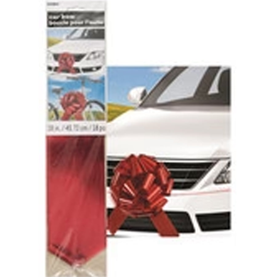 GIANT RED CAR BOW 18"