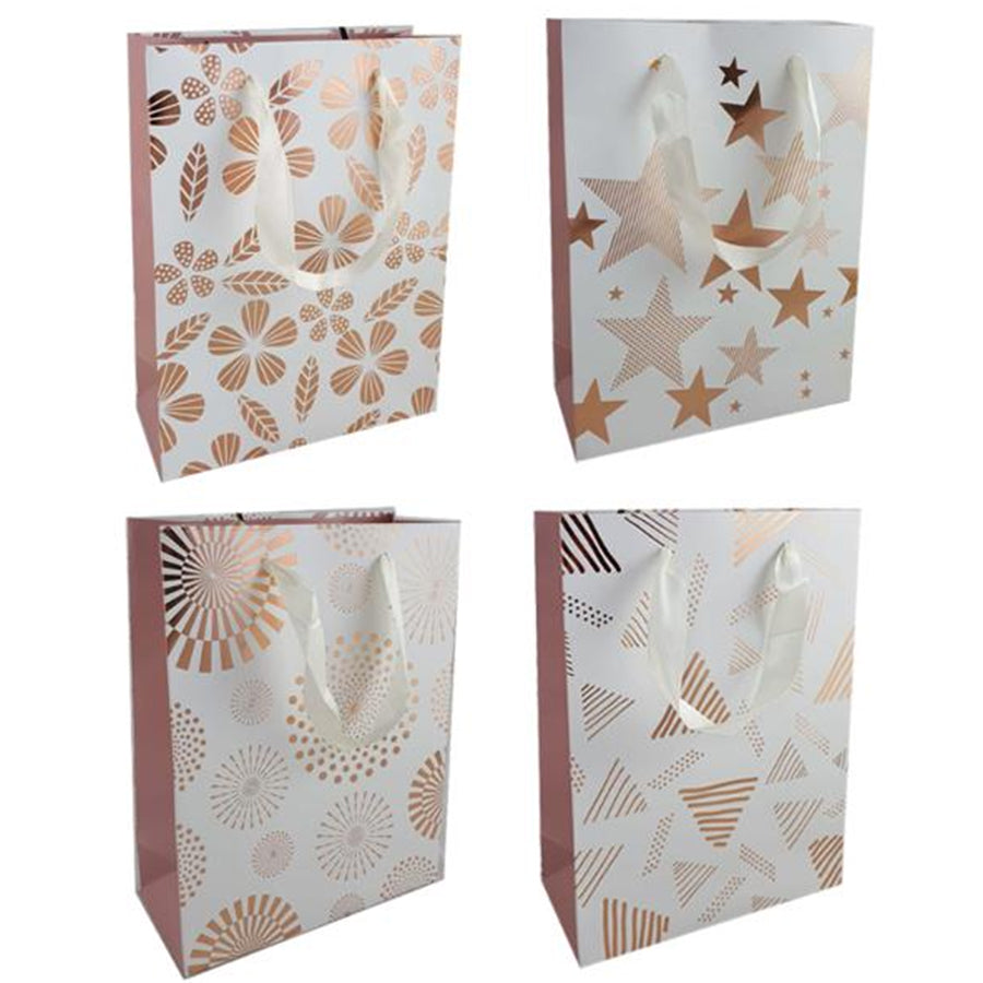 GIFT BAG GOLD DSN EX 30X39X12CM