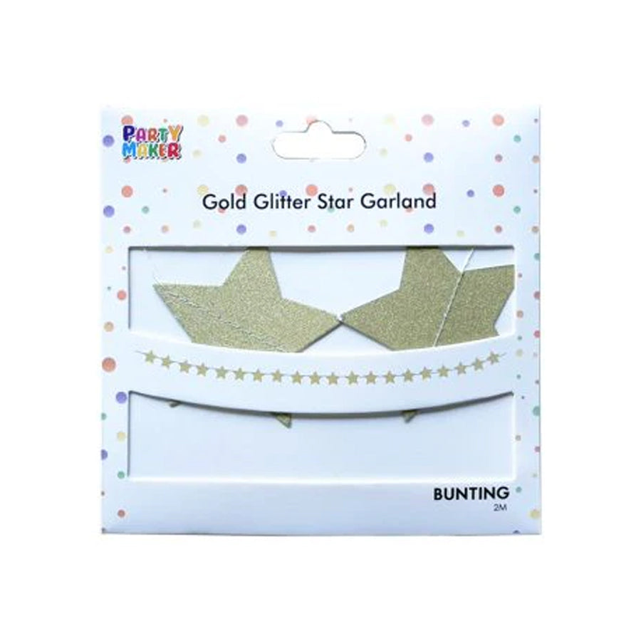 Gold Glitter Star Garland