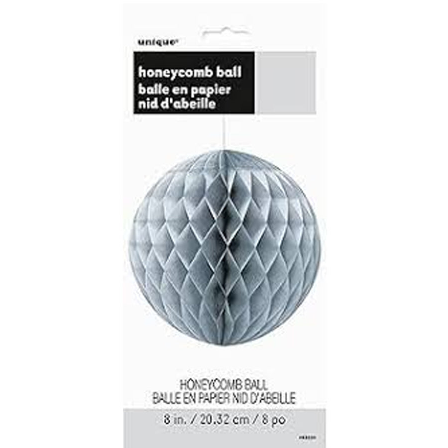 HONEYCOMB BALL 20cm - SILVER