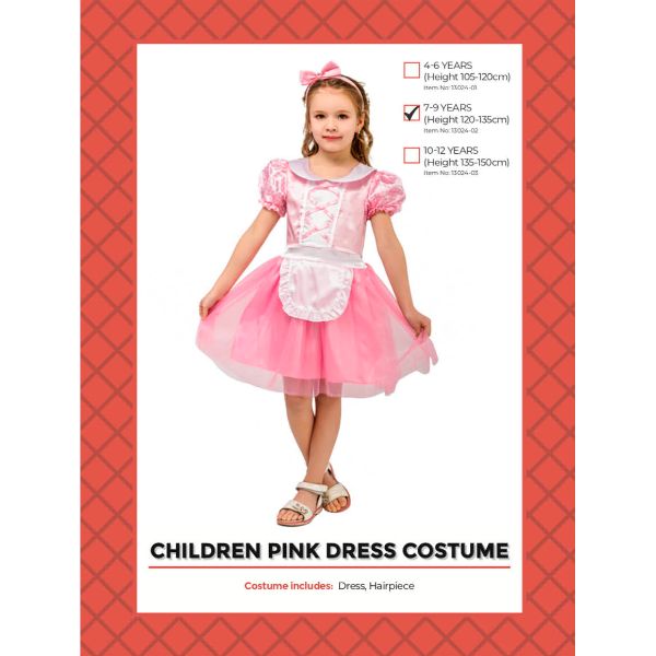 Child Pink princess Dress Costume (7-9 years)