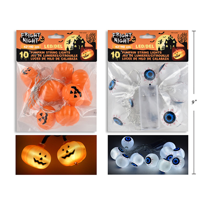 HWEEN STRING LIGHTS PUMPKIN 10PCE B/O 162.56CM