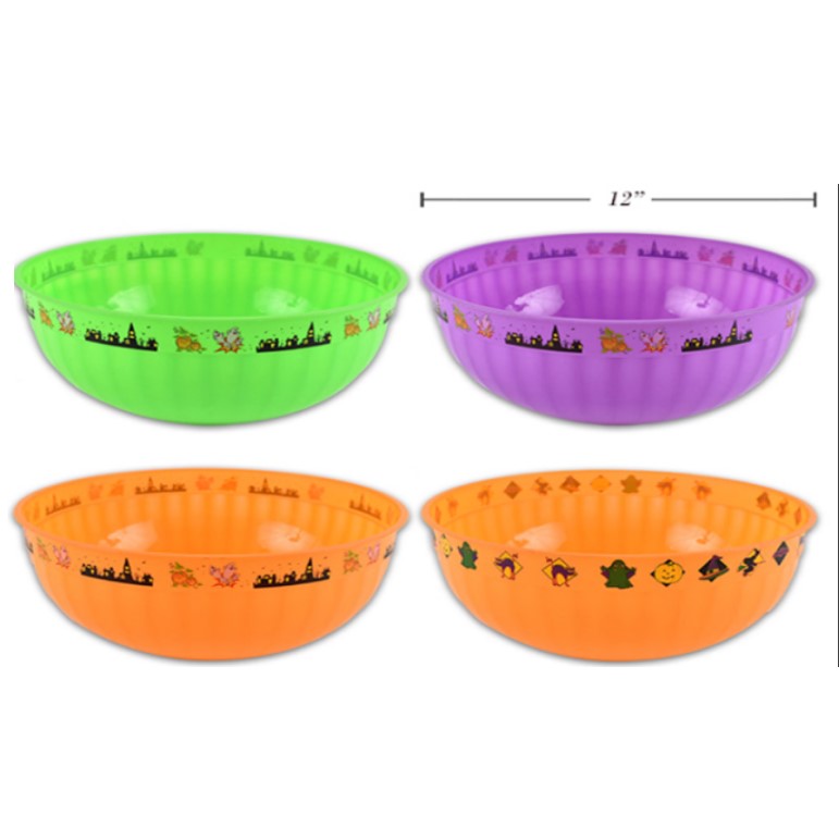 Hween Trick-or-Treat Bowl w/Decal 30cm 2 Asst 3 Cols