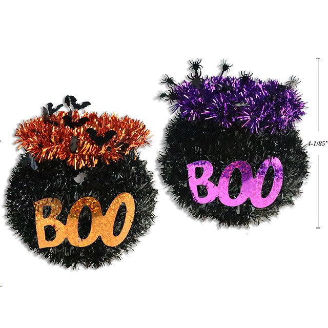 Hween Tinsel Cauldron 10.5cm 2 Asst.Cols