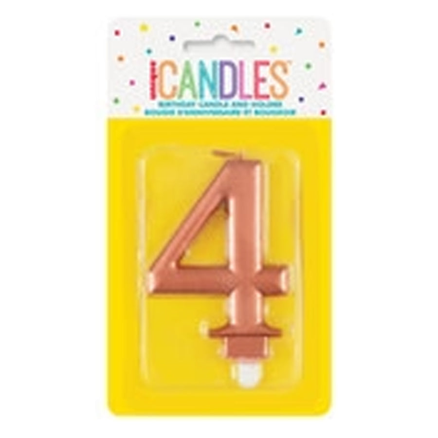 MET R/GOLD B'DAY CANDLE - NUMBER 4