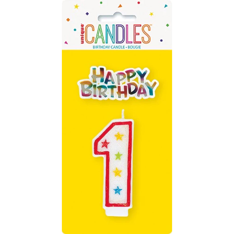 NUMERAL CANDLE W/CAKE DECO - 1