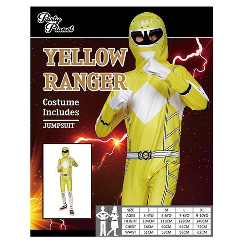 YELLOW RANGER COSTUME-LRG INCLUDING JUMPSUIT