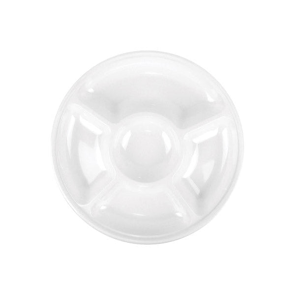 350mm White Round Divider Dish Pk2