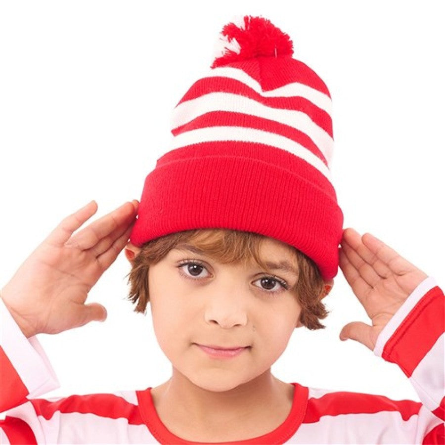 Where's Wally Red & White Striped Beanie